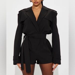 NEW Black Belted Romper